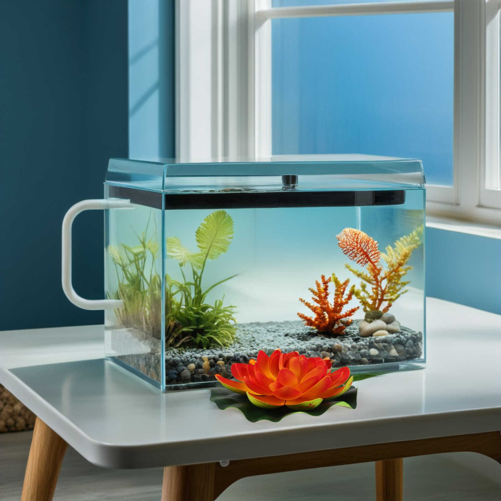 Aquarium Fish Low Maintenance - 3 Buah Bunga Lotus Buatan Mengambang