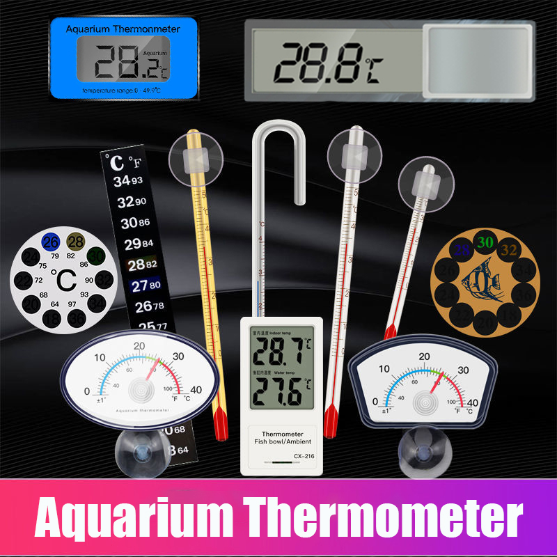 Aquarium Thermometer - Aquarium Ikan Tank Submersible Glass Thermometer