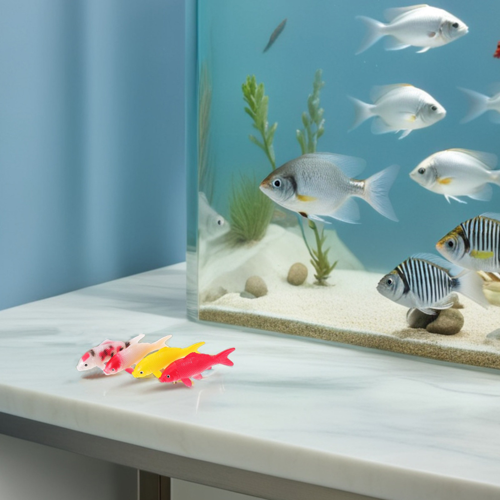 Aquarium Fish Japanese - 4Pcs Ikan Koi Mini Realistis Dekorasi