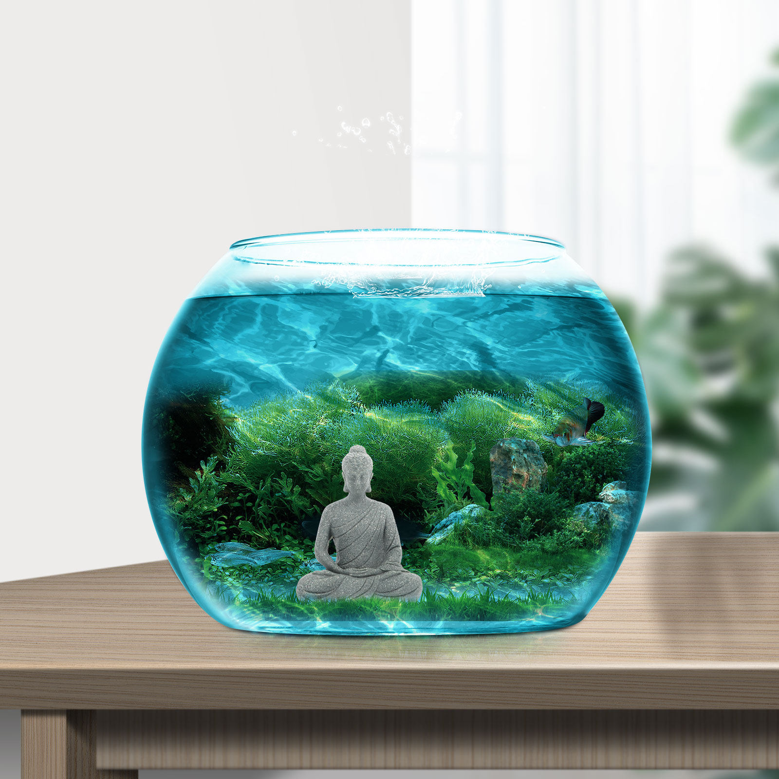 Patung Buddha Mini Resin Dekor - Aquarium Fish Usa ulasan dan harga
