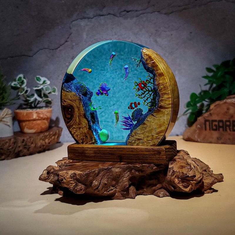 Lampu Meja Resin Organisme Aku - Aquarium Fish Usa ulasan dan harga