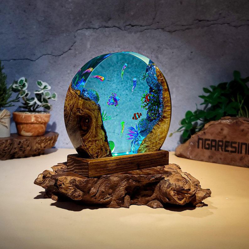 Lampu Meja Resin Organisme Aku - Aquarium Fish Usa ulasan dan harga