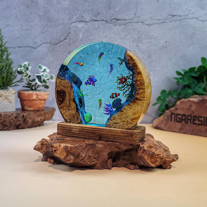 Lampu Meja Resin Organisme Aku - Aquarium Fish Usa ulasan dan harga