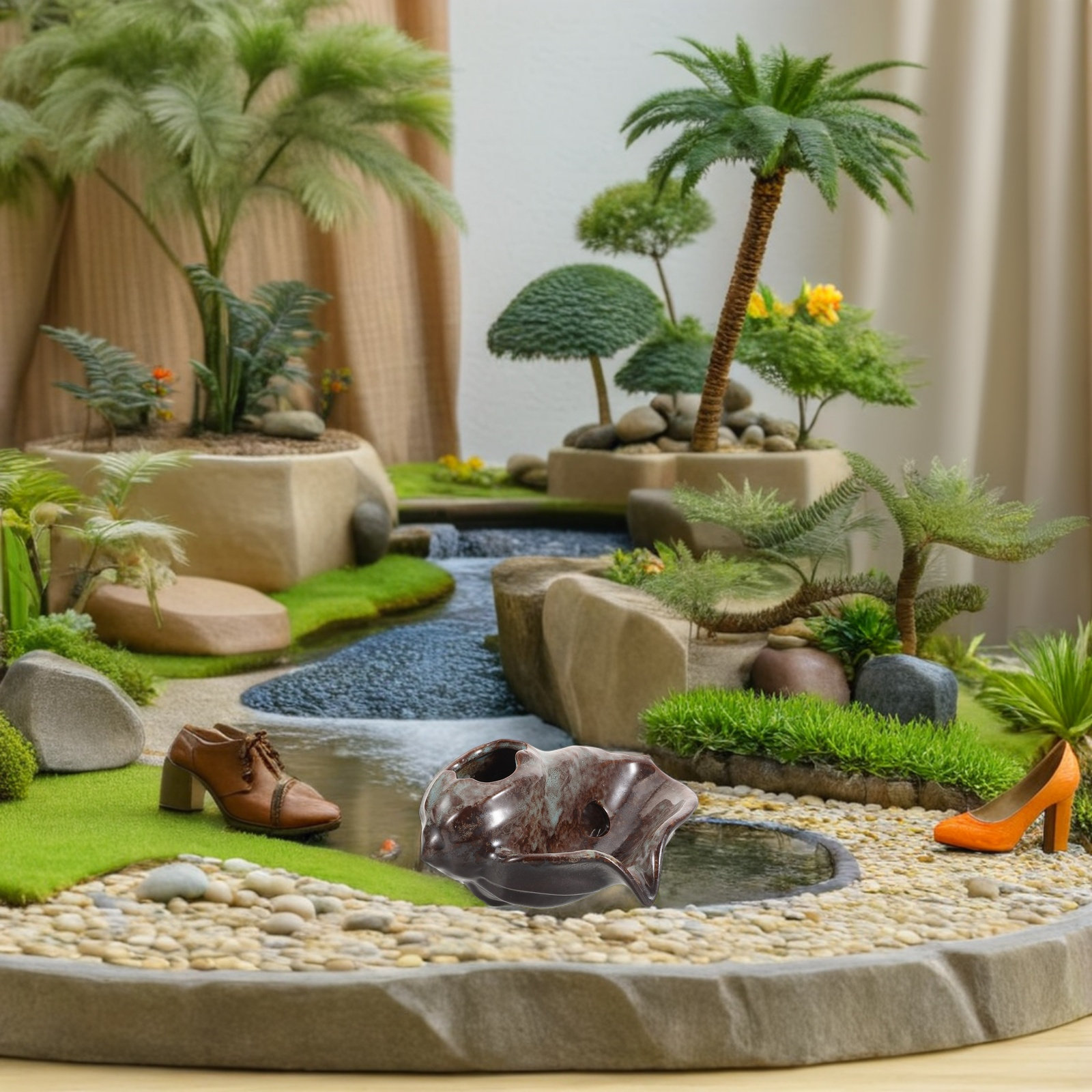 Desain Air Terjun Vas Keramik  - Aquarium Fish Tank ulasan dan harga