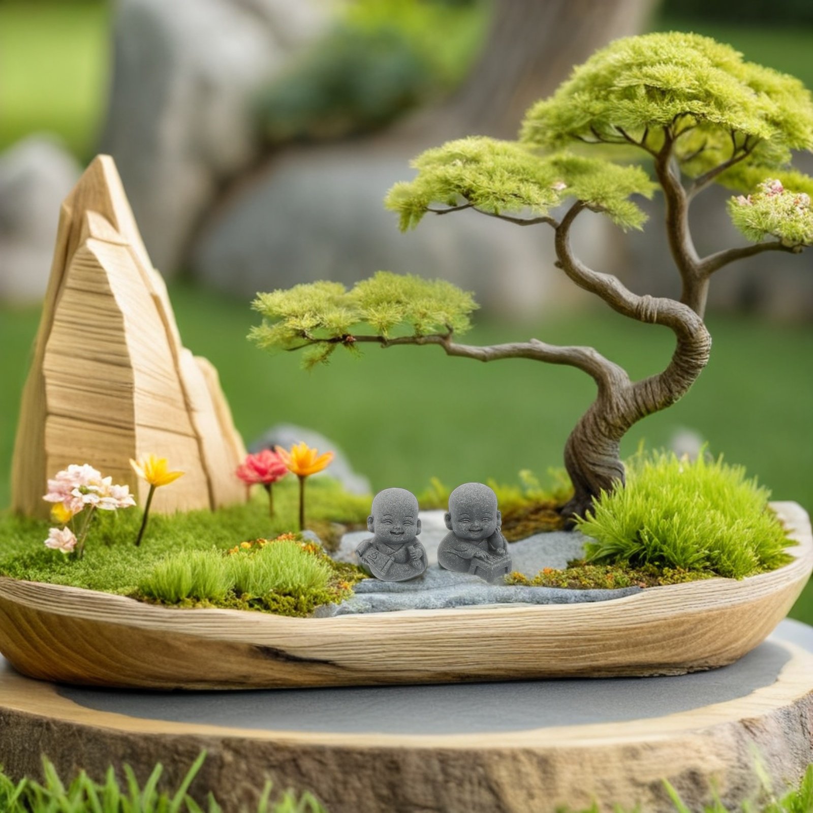 4 Buah Patung Biksu Zen Batu P - Aquarium Fish Japanese ulasan dan harga