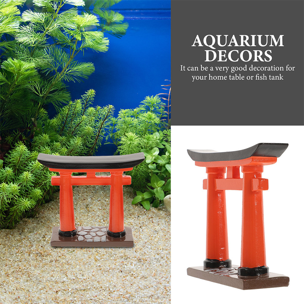 2Pcs Gerbang Torii Resin Jepan - Aquarium Fish Japanese ulasan dan harga