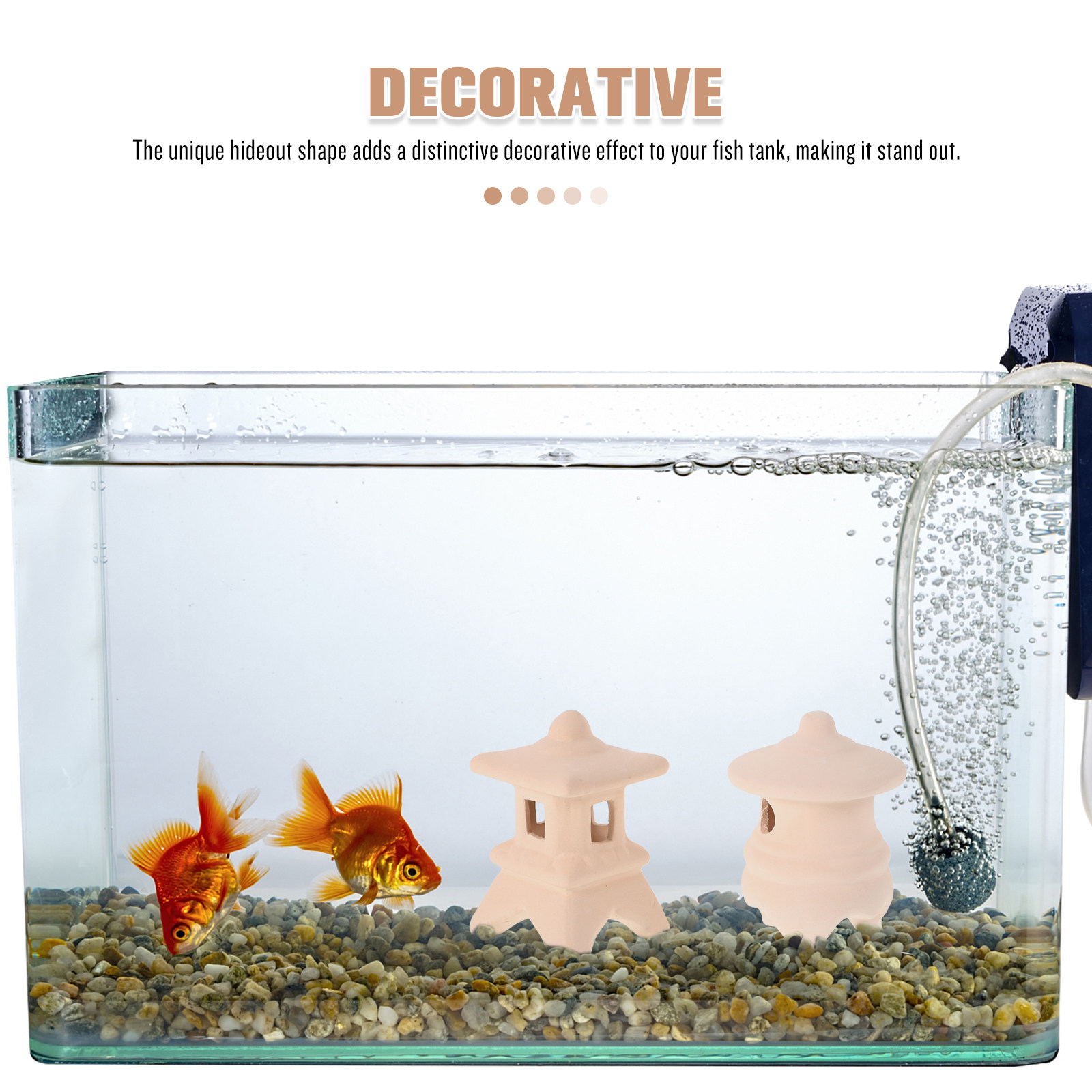 2Pcs Dekorasi Akuarium Keramik - Aquarium Fish Japanese ulasan dan harga