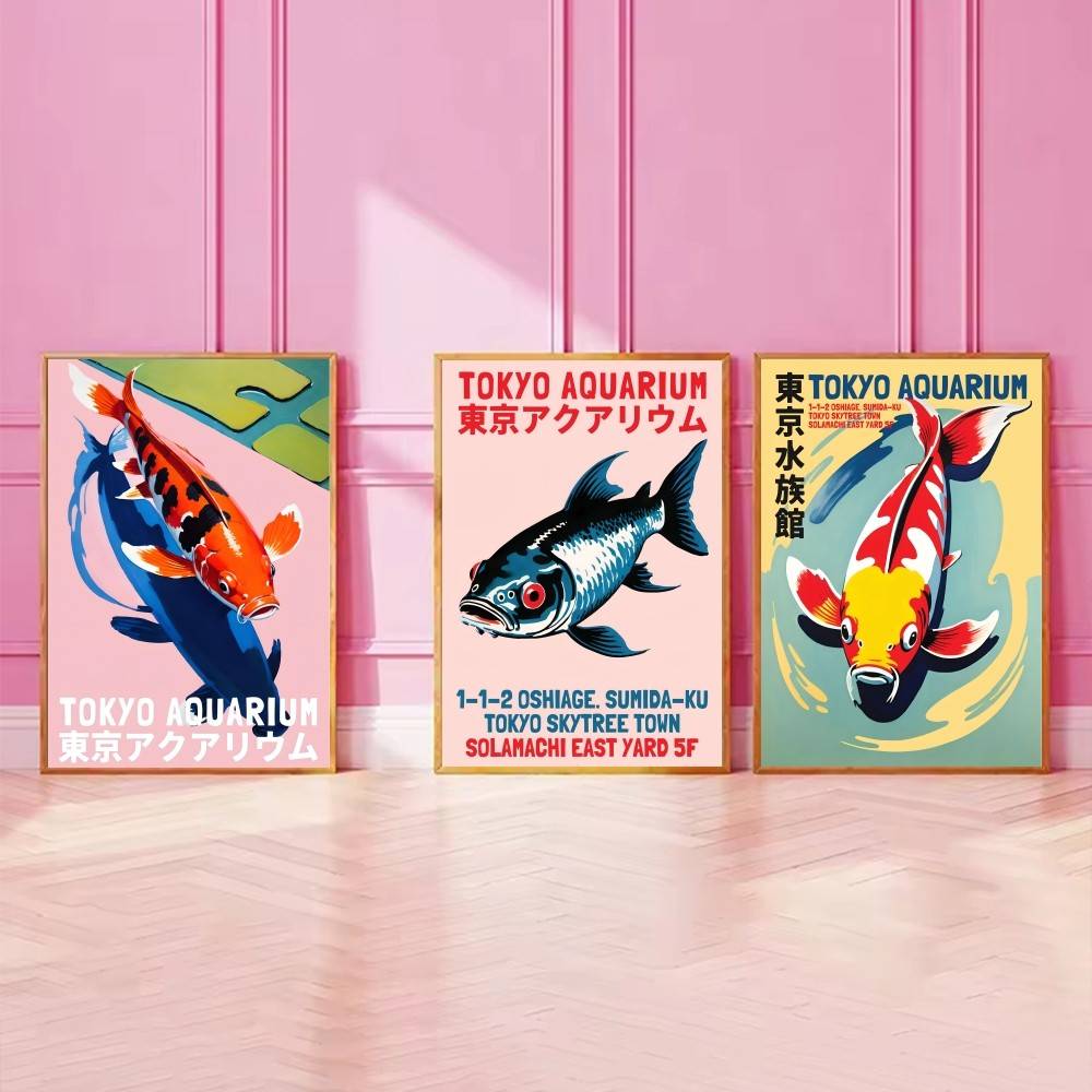 Poster Kertas Ikan Koi Akuariu - Aquarium Fish Japanese ulasan dan harga