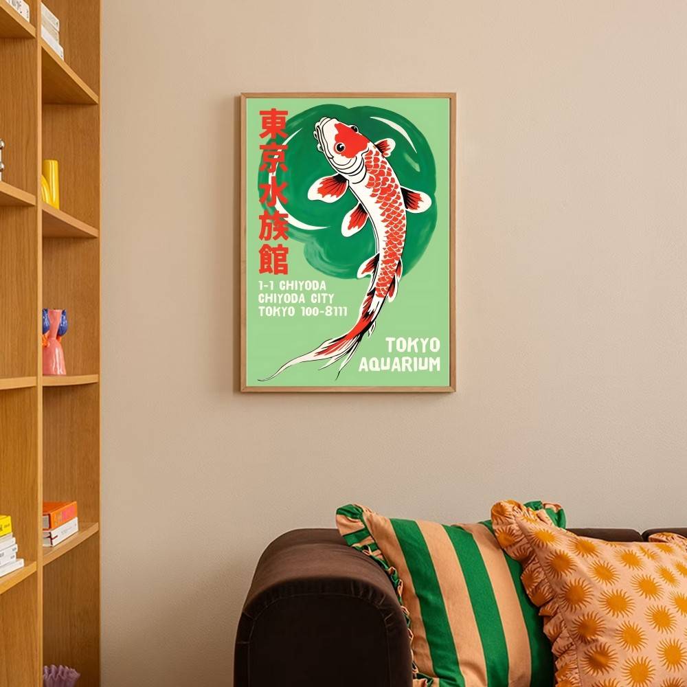 Poster Kertas Ikan Koi Akuariu - Aquarium Fish Japanese ulasan dan harga