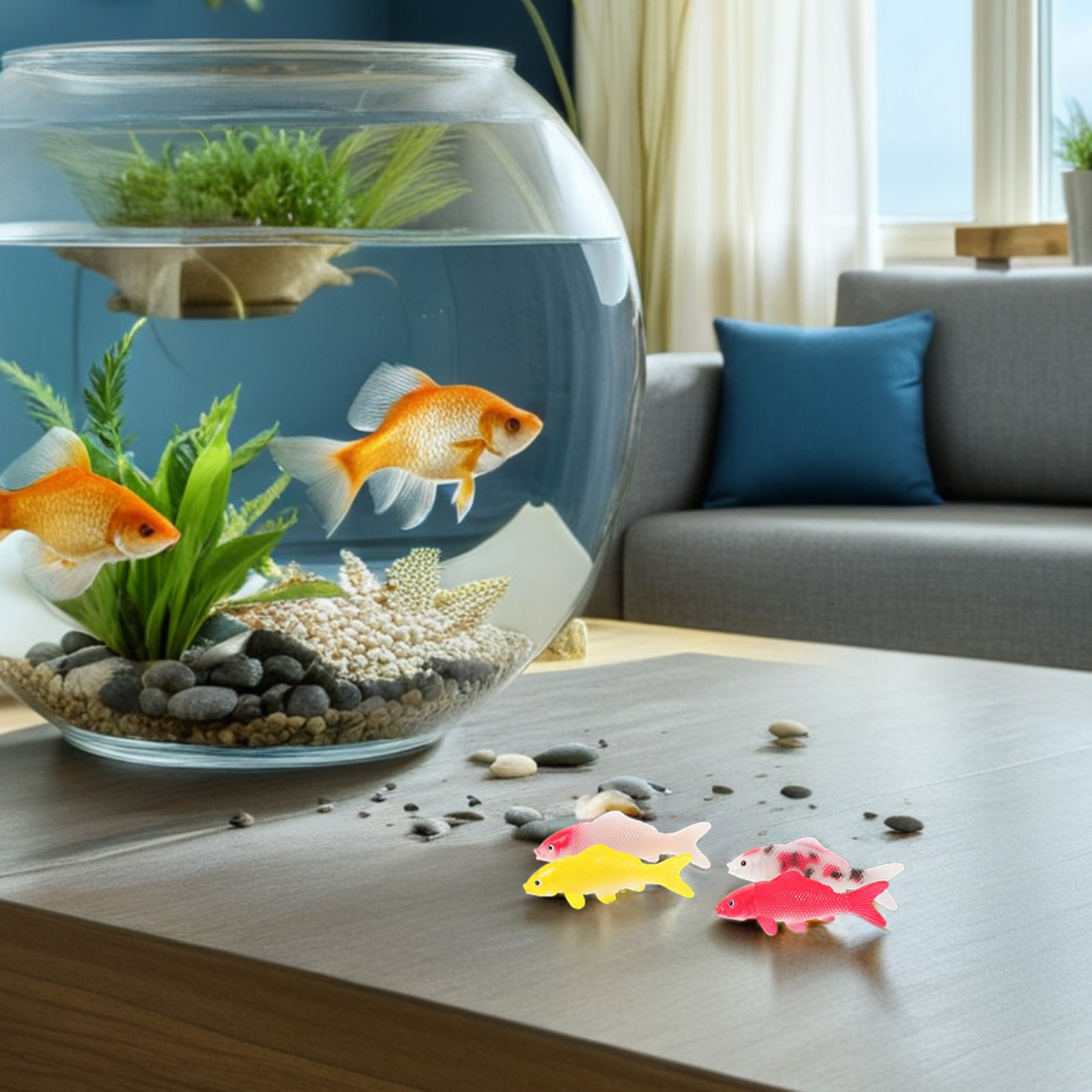 4Pcs Ikan Koi Mini Realistis D - Aquarium Fish Japanese ulasan dan harga